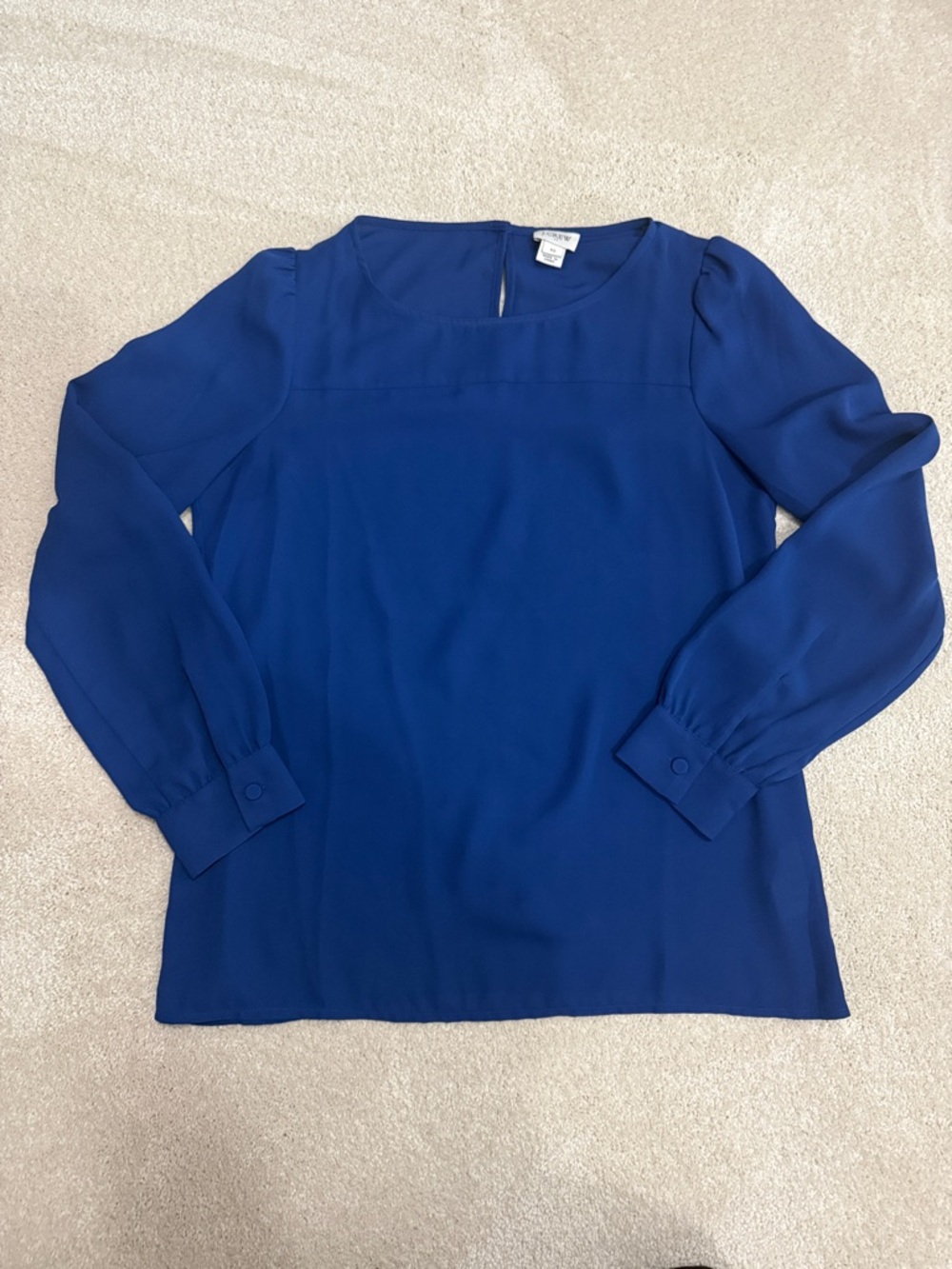J Crew Cobalt Blue Long-Sleeve Blouse